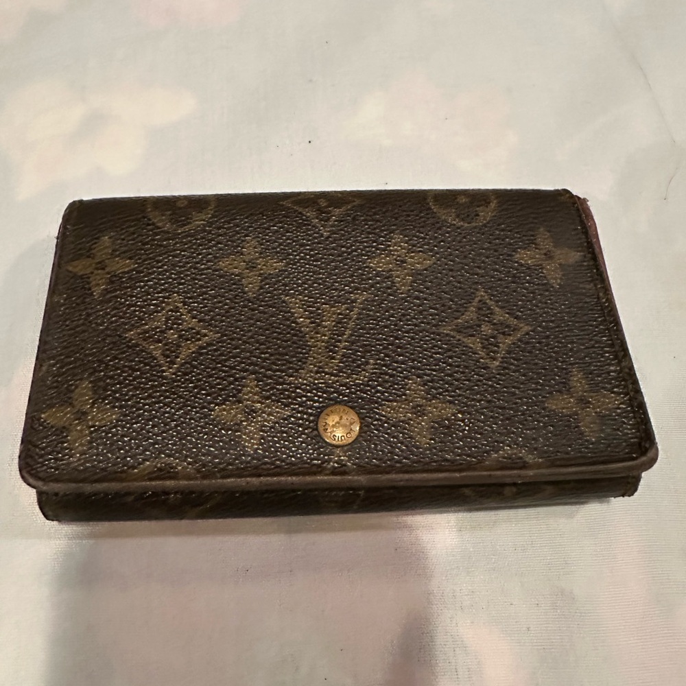Auth Louis Vuitton Brown Monogram Porte-MonnaieTresor Wallet, good condition